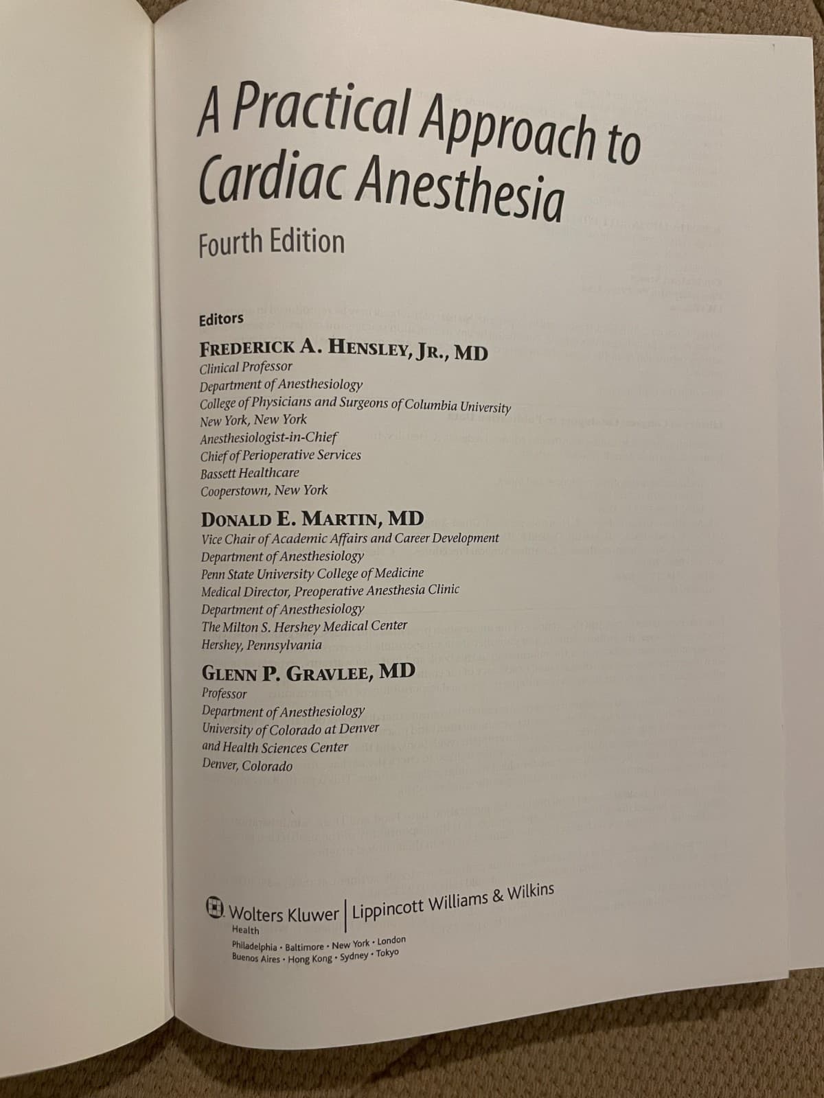 A Practical Approach to Cardiac Anesthesia, 4th Ed-Gravlee, Martin, Hensley, Jr. - Thumbnail 3