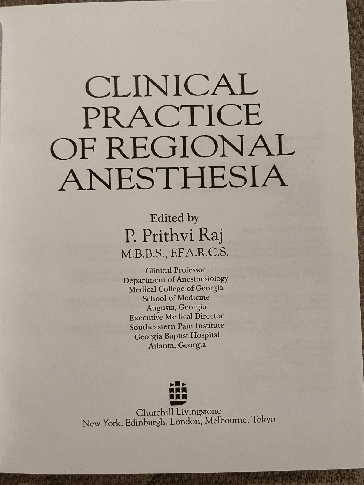 Clinical Practice of Regional Anesthesia-1991, Hardcover, Medical Textbook - Thumbnail 3