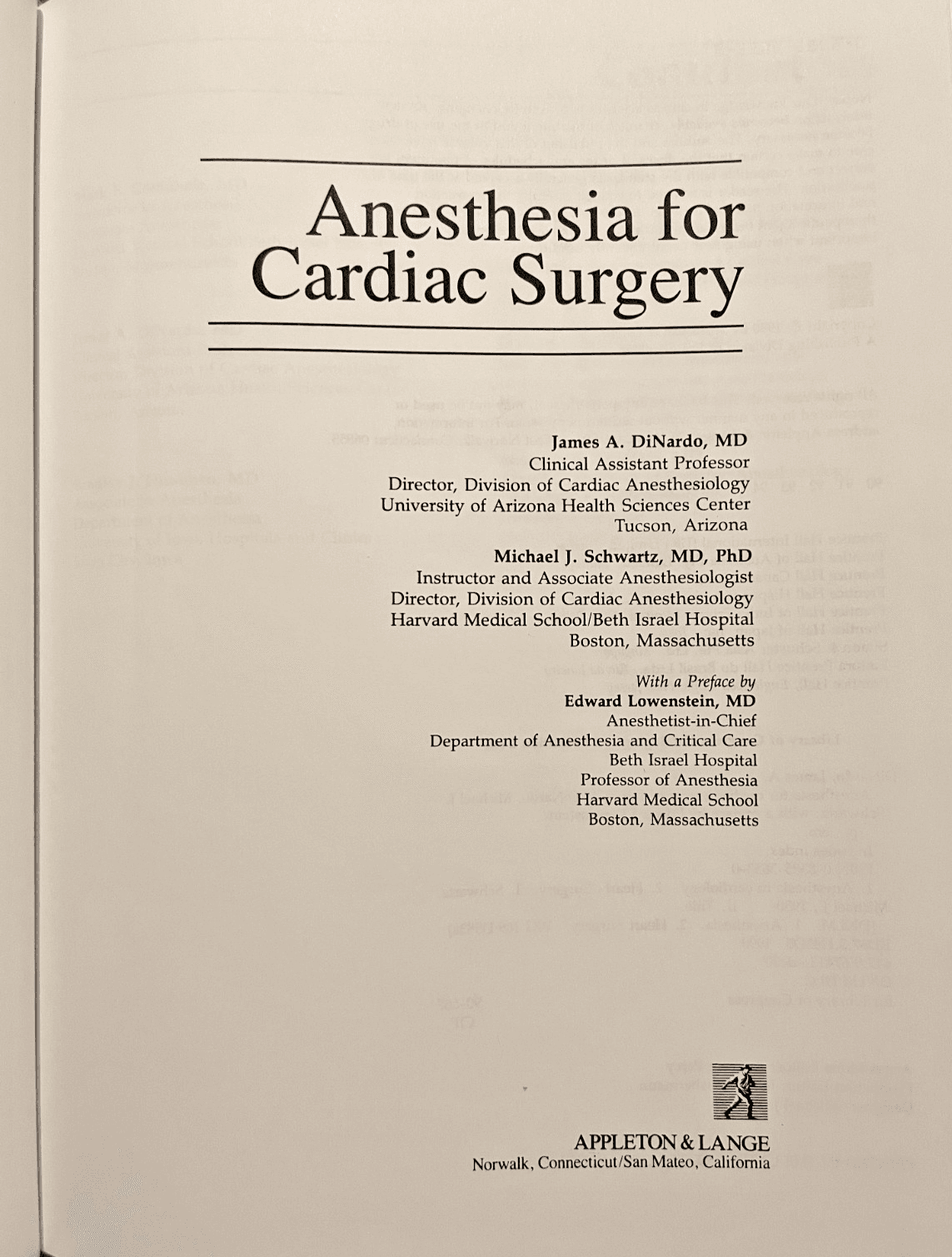 Anesthesia for Cardiac Surgery by Dinardo, 1990, Hardcover, Medical Textbook - Thumbnail 2
