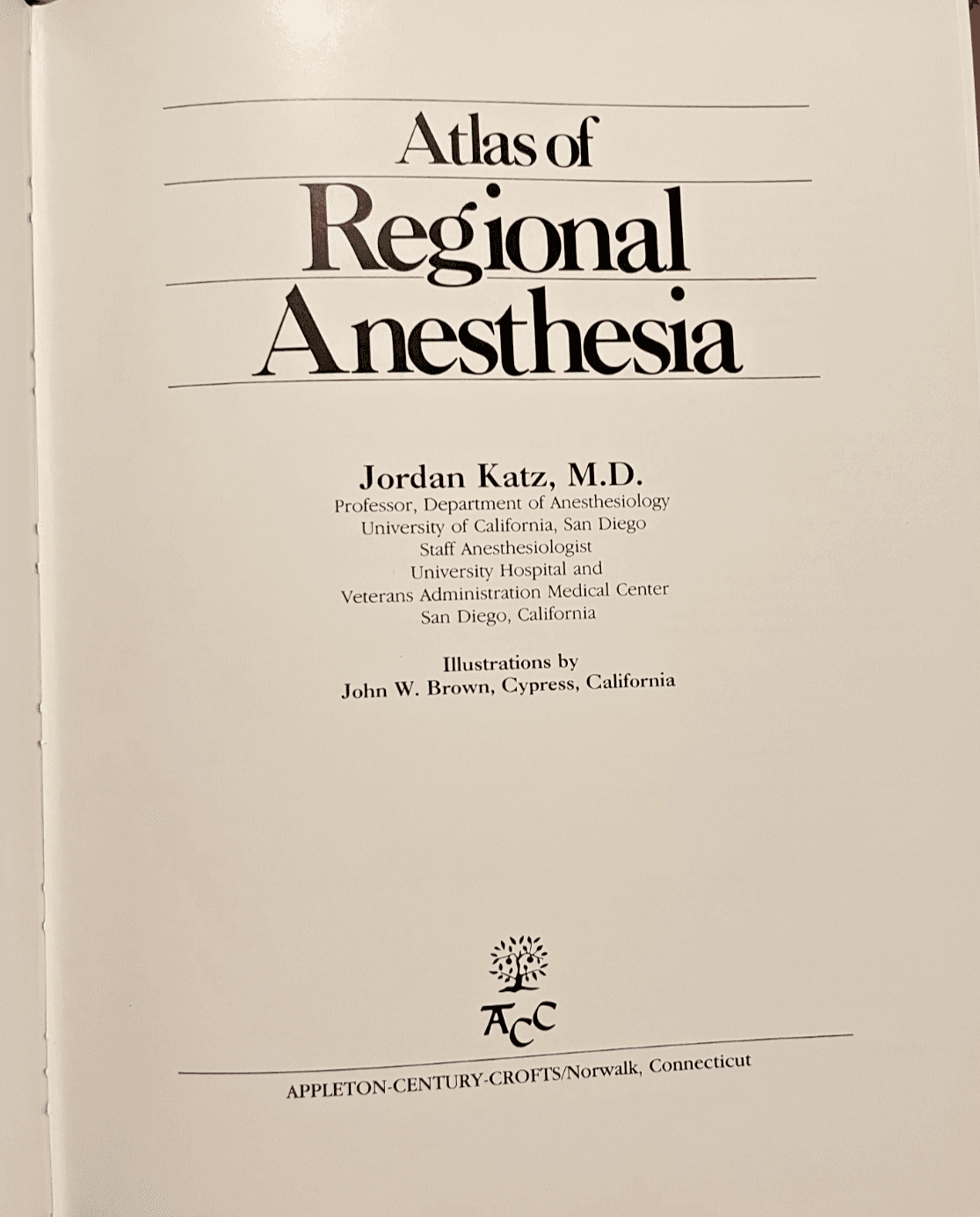 Atlas of Regional Anesthesia by Katz - 1985, Hardcover, Medical Textbook - Thumbnail 2