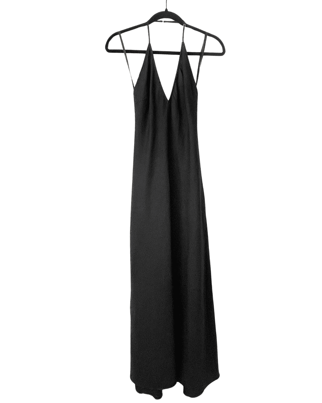FRAME Maxi Dress Lace-Up Back Black Linen Blend Size X-Small - Thumbnail 2