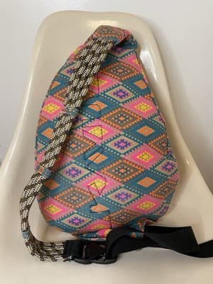 KAVU Rope Sling Crossbody Bag Teal/Pink Gorpcore Hiking Outdoor - Thumbnail 2