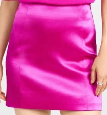 Frame Jeans Skirts Womens Size 2 Satin Mini Skirt Magenta Fuscia Pink - Thumbnail 3
