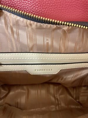 Colorblock Mini Bag by Fiorelli Top Handle Style Red/White/Navy Vegan Leather - Thumbnail 4