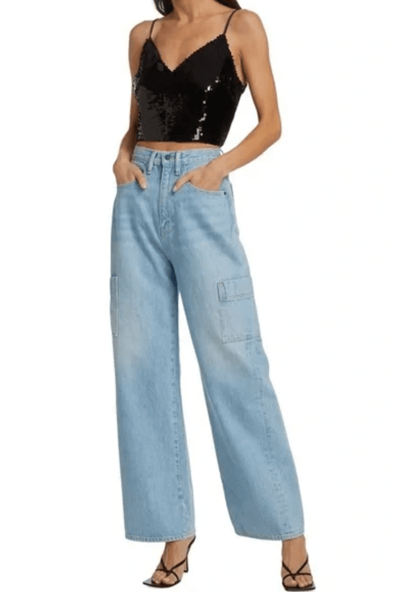 Frame Denim Jeans Womens 24 Baggy Pocket Cargo Light Blue - Thumbnail 2