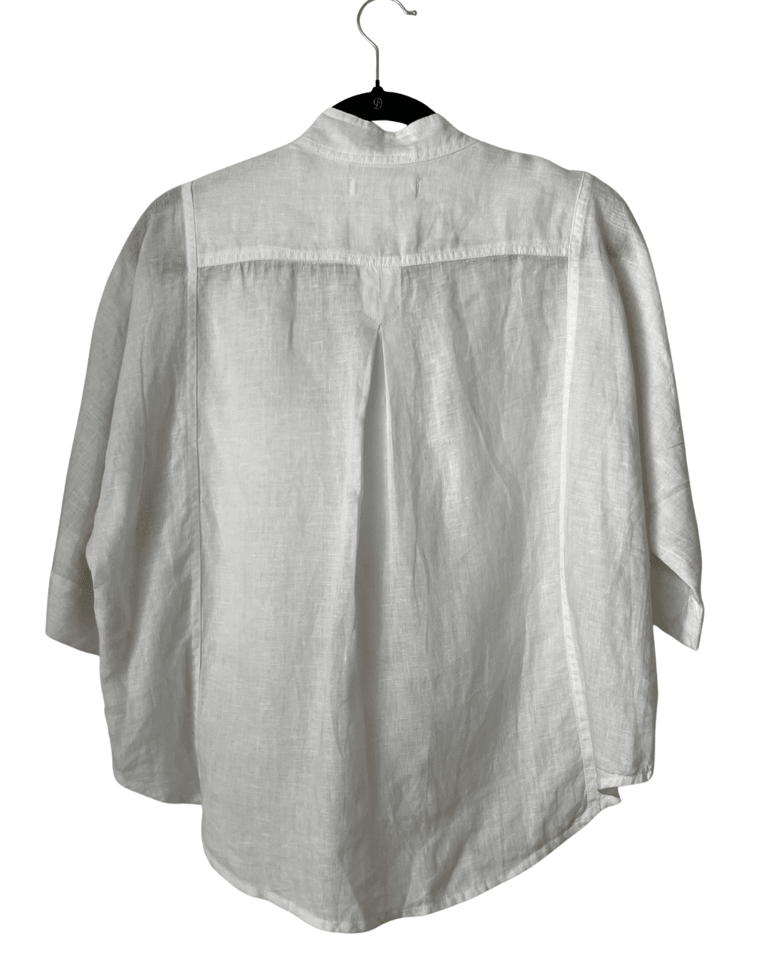 FRAME Women's Blouse 100% Linen Short Sleeve White Button Down Size X-Small - Thumbnail 2