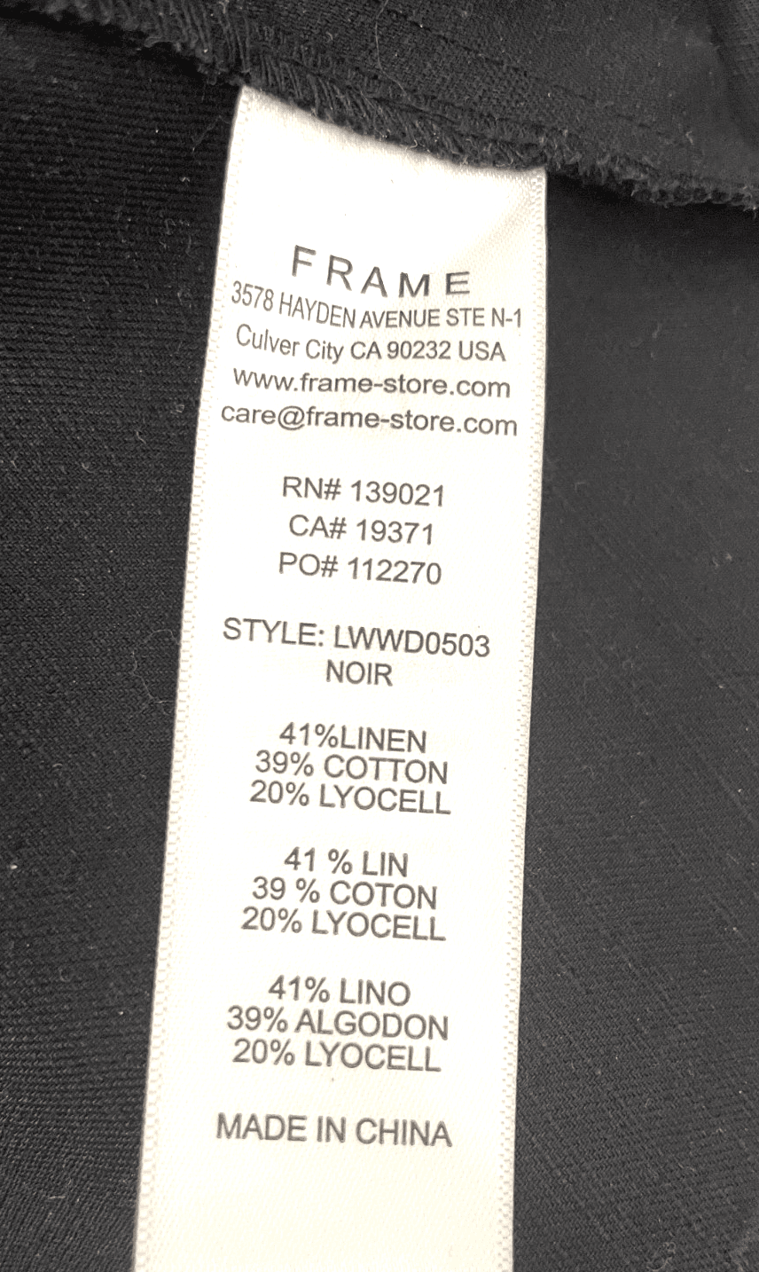 FRAME Maxi Dress Lace-Up Back Black Linen Blend Size X-Small - Thumbnail 5