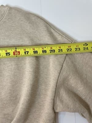 FRAME Women's Twist Crewneck Sweatshirt Small Terry Cloth Lined Oatmeal Heather - Thumbnail 12