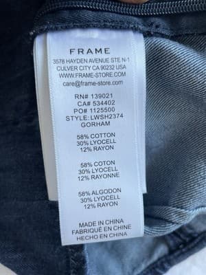 FRAME Women's Denim Puff Sleeve Cropped Square Neck Top XXS - $288 Retail - Thumbnail 5