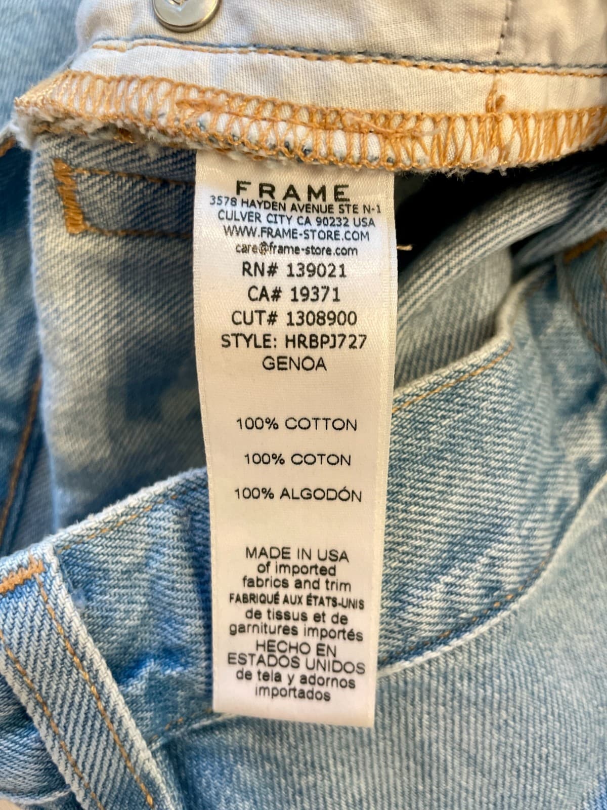 Frame Denim Jeans Womens 24 Baggy Pocket Cargo Light Blue - Thumbnail 5