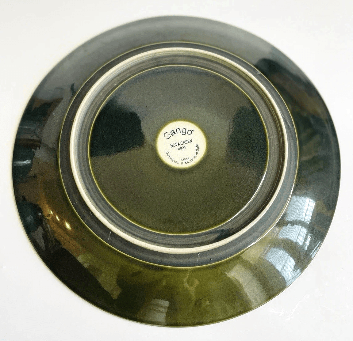 Sango China Nova Green Large Serving Bowl & Chop Plate Set Discontinued #4935 - Thumbnail 10