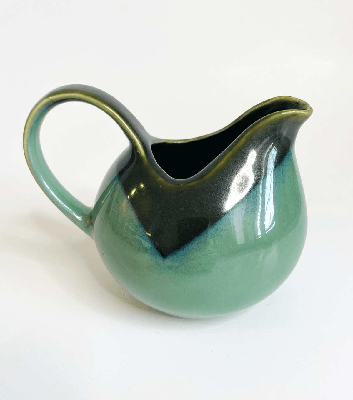 Sango Nova Green Creamer 10oz Stoneware Discontinued #4935 - Vintage China MCM - Thumbnail 2