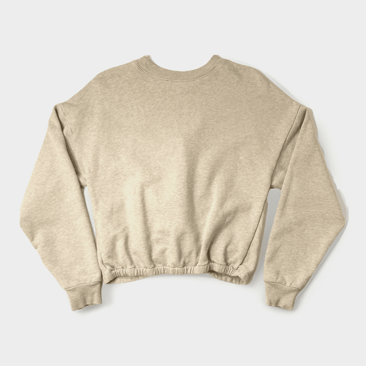 FRAME Women's Twist Crewneck Sweatshirt Small Terry Cloth Lined Oatmeal Heather - Thumbnail 8