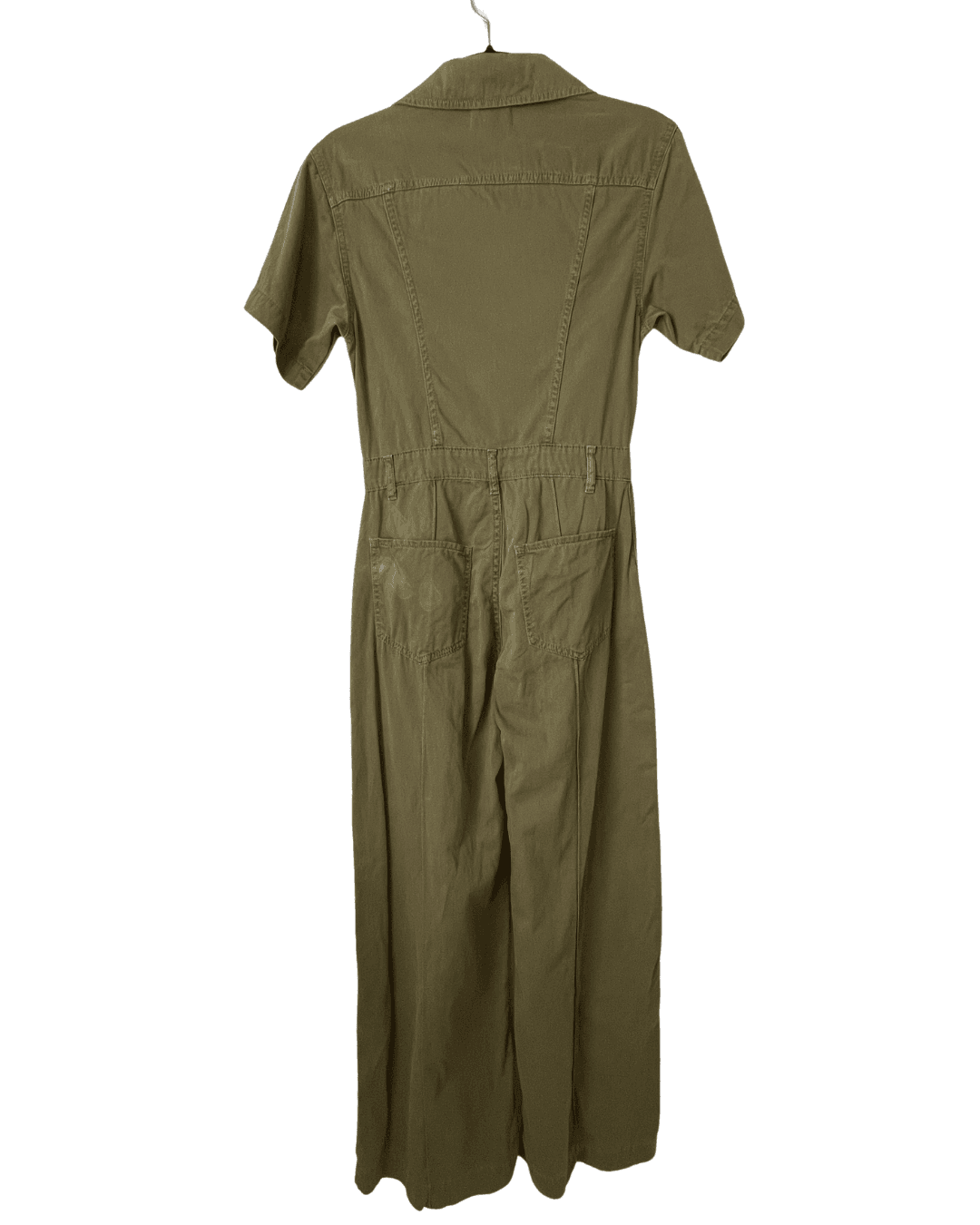 FRAME Women's Jumpsuit Wide Leg Short Sleeve Utilitarian Military Green XS - Thumbnail 7