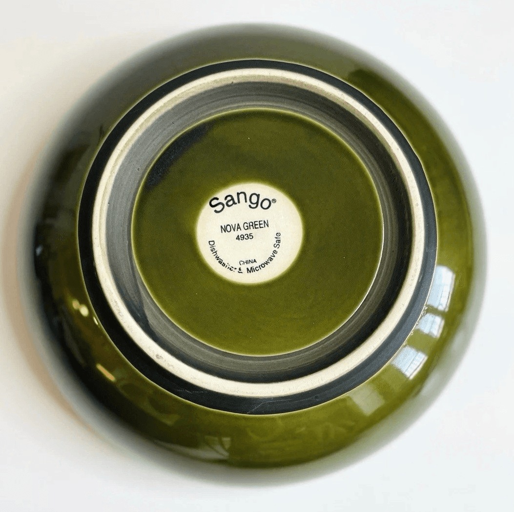 Sango China Nova Green Large Serving Bowl & Chop Plate Set Discontinued #4935 - Thumbnail 7