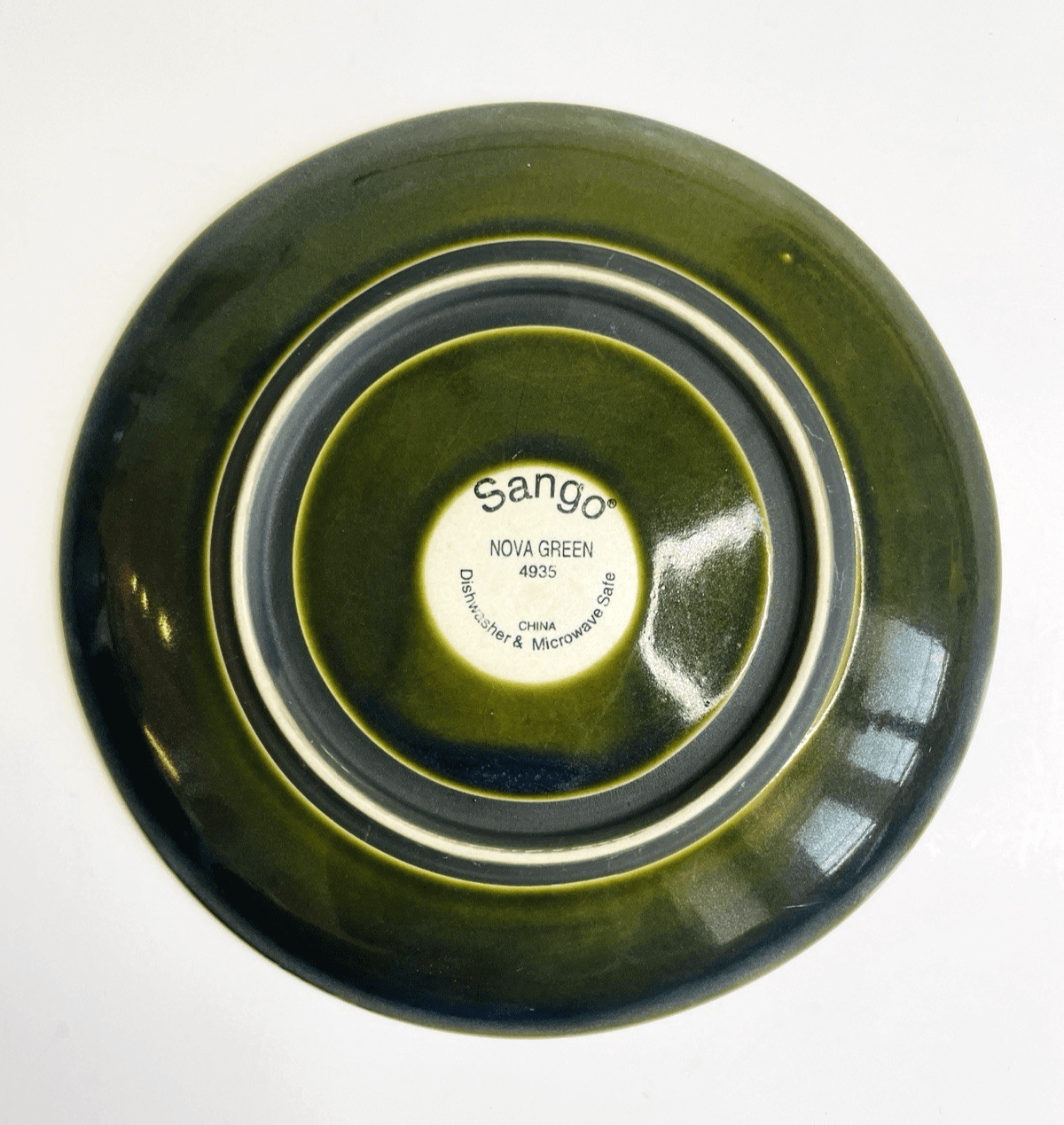 Sango China Nova Green 7 3/4" Salad Plate #4935 Discontinued Vintage MCM - Thumbnail 3