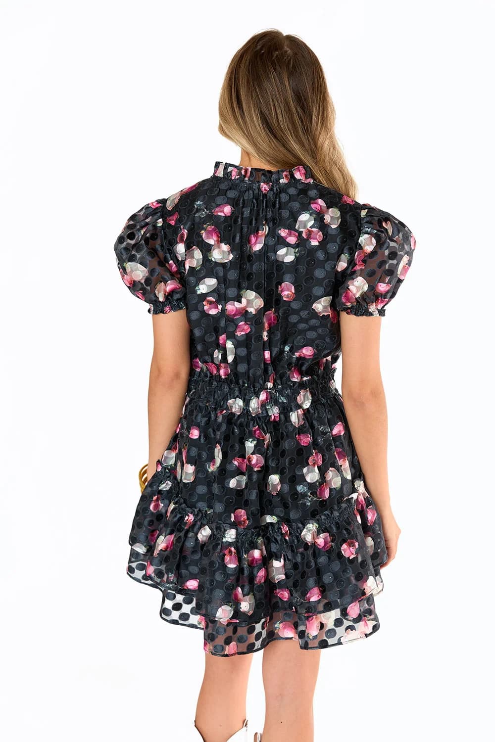 BuddyLove Clementine Elastic Waist Mini Dress Black Print Women Size S Sold Out! - Thumbnail 3