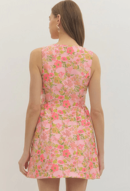 Entro Floral A-Line Mini Dress Embroidered Pink Women Size S NWT $74 MSRP - Thumbnail 4
