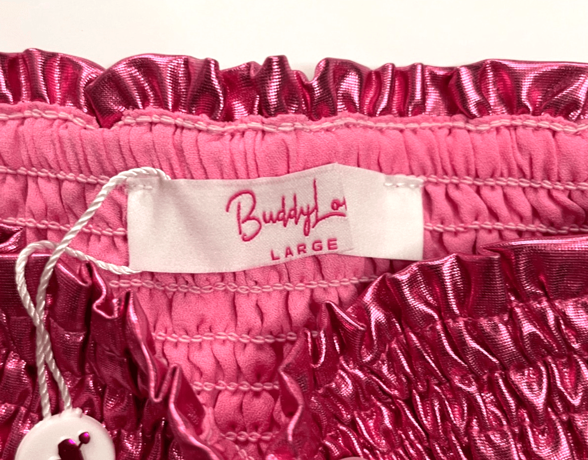 BuddyLove Girls Tween Shorts Pull-On Metallic Sparkle Preppy Pink Size TL Large - Thumbnail 7