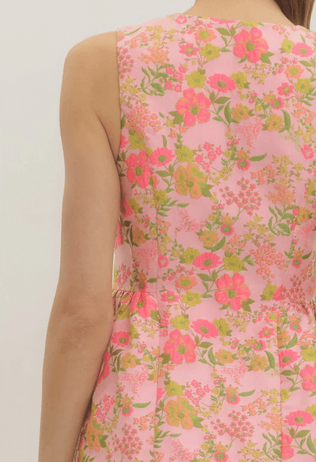 Entro Floral A-Line Mini Dress Embroidered Pink Women Size S NWT $74 MSRP - Thumbnail 5