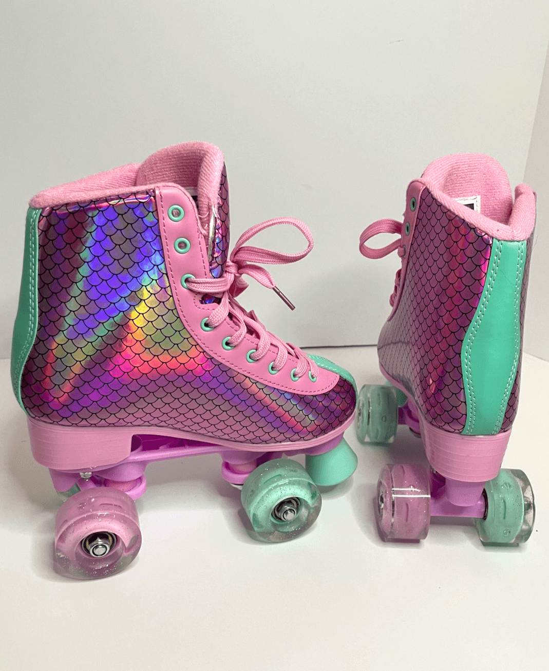 Girls Roller Skates Size 36 EU / 4 US - Nemone Sparkle Pink & Teal - Thumbnail 2