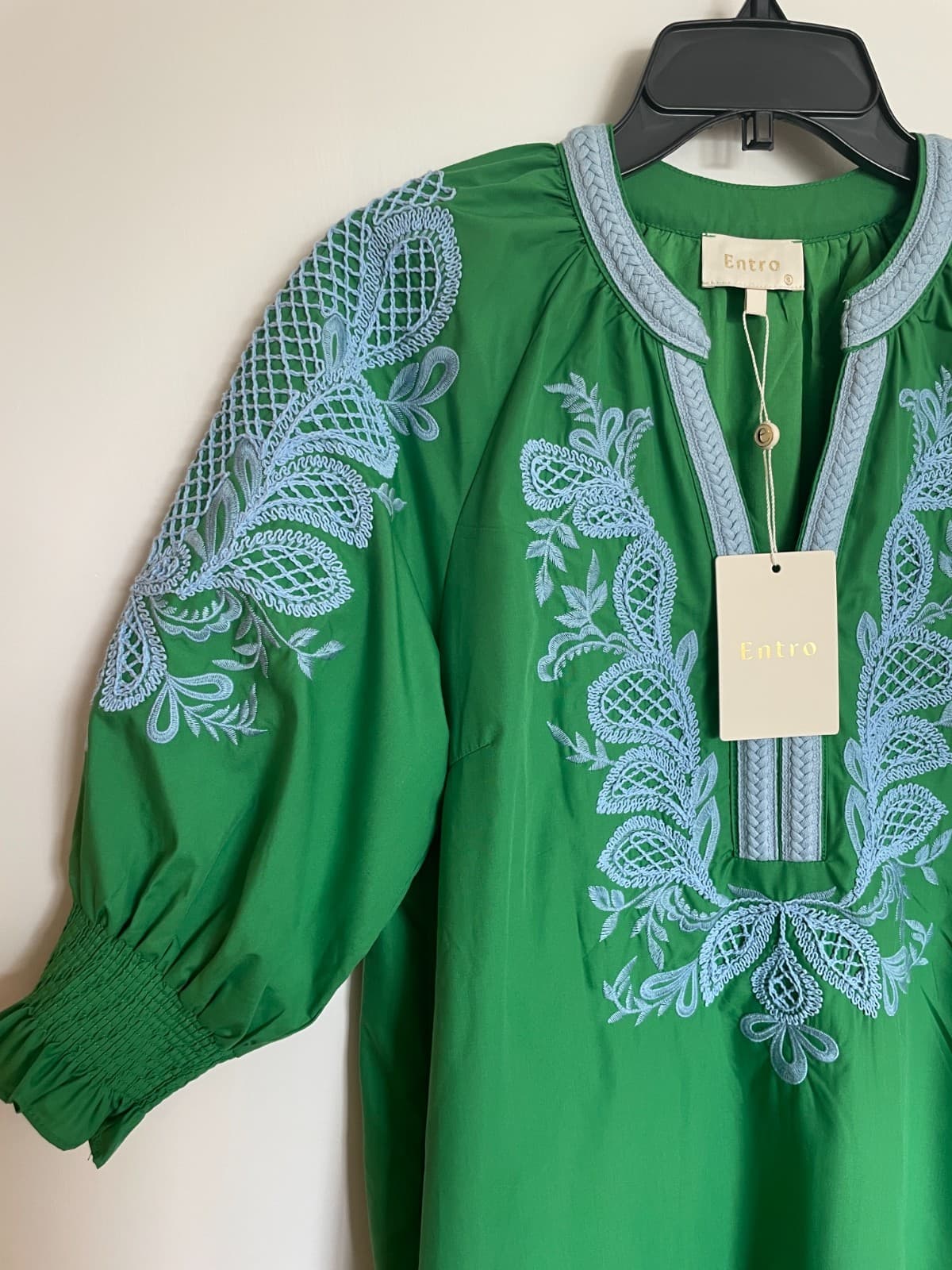 Entro Embroidered Kaftan Midi Dress Springtime Grace Women Size Small $72 MSRP - Thumbnail 6