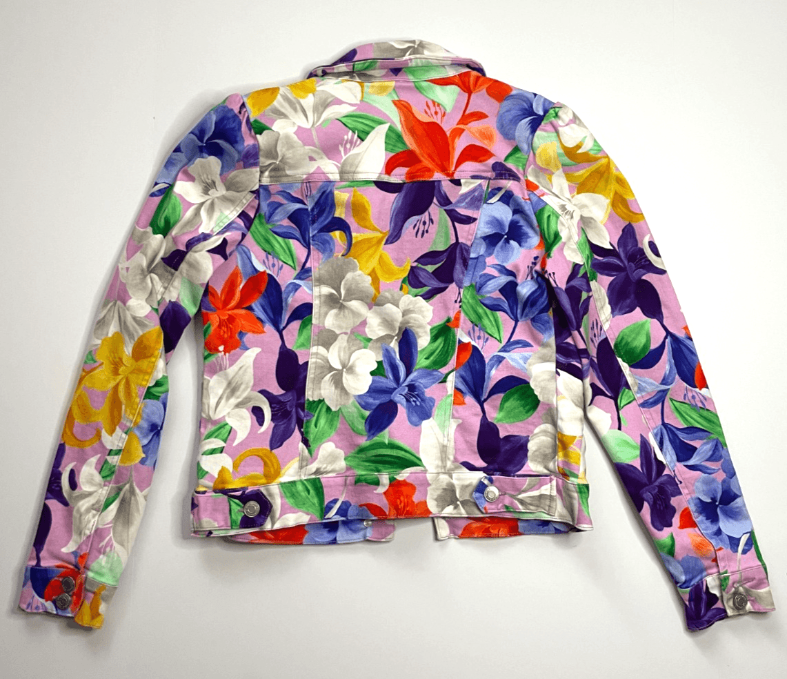 Boston Proper Women's Denim Jacket Comfort Stretch Floral Print Size X-Small - Thumbnail 7