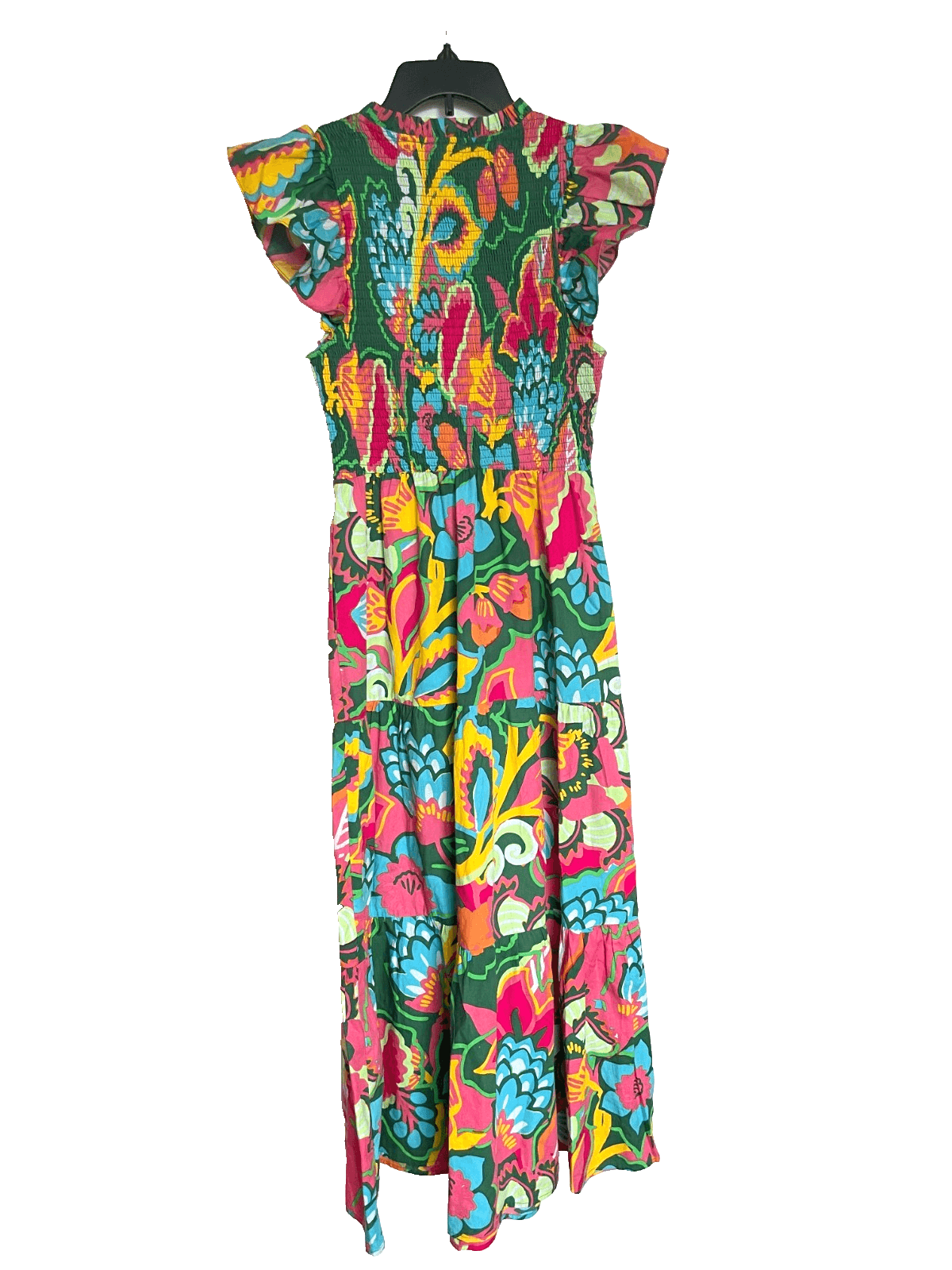 Sugarlips Smocked Bodice Tiered Midi Dress 100% Cotton Floral Women Size X-Small - Thumbnail 8
