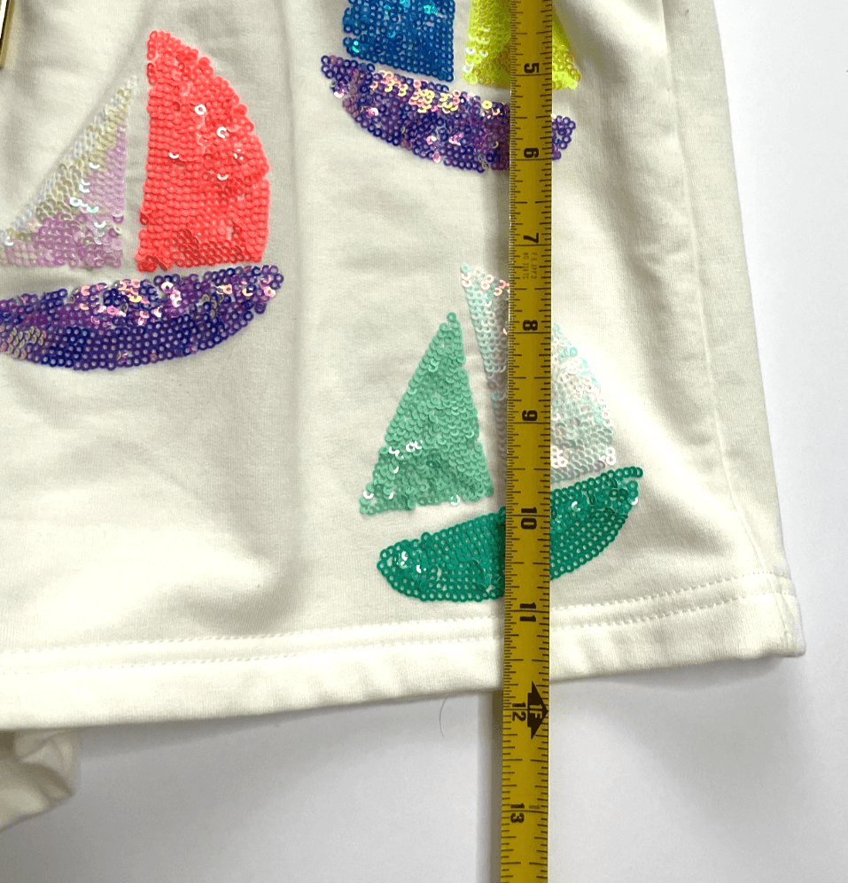 Mary Square 2-Piece Lounge Set White Sequin Sailboats Women Size XS $90 MSRP - Thumbnail 10