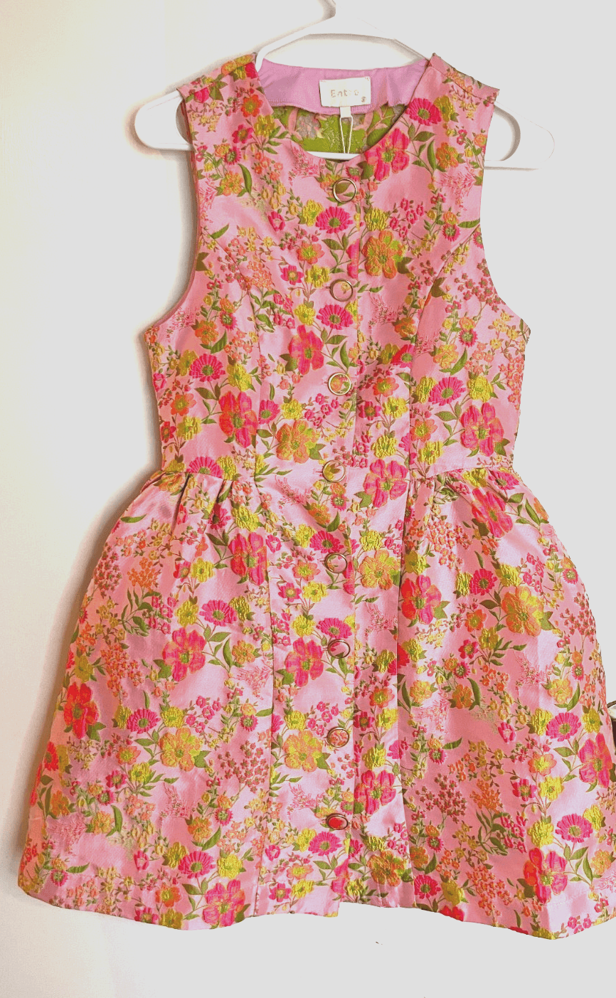 Entro Floral A-Line Mini Dress Embroidered Pink Women Size S NWT $74 MSRP - Thumbnail 7