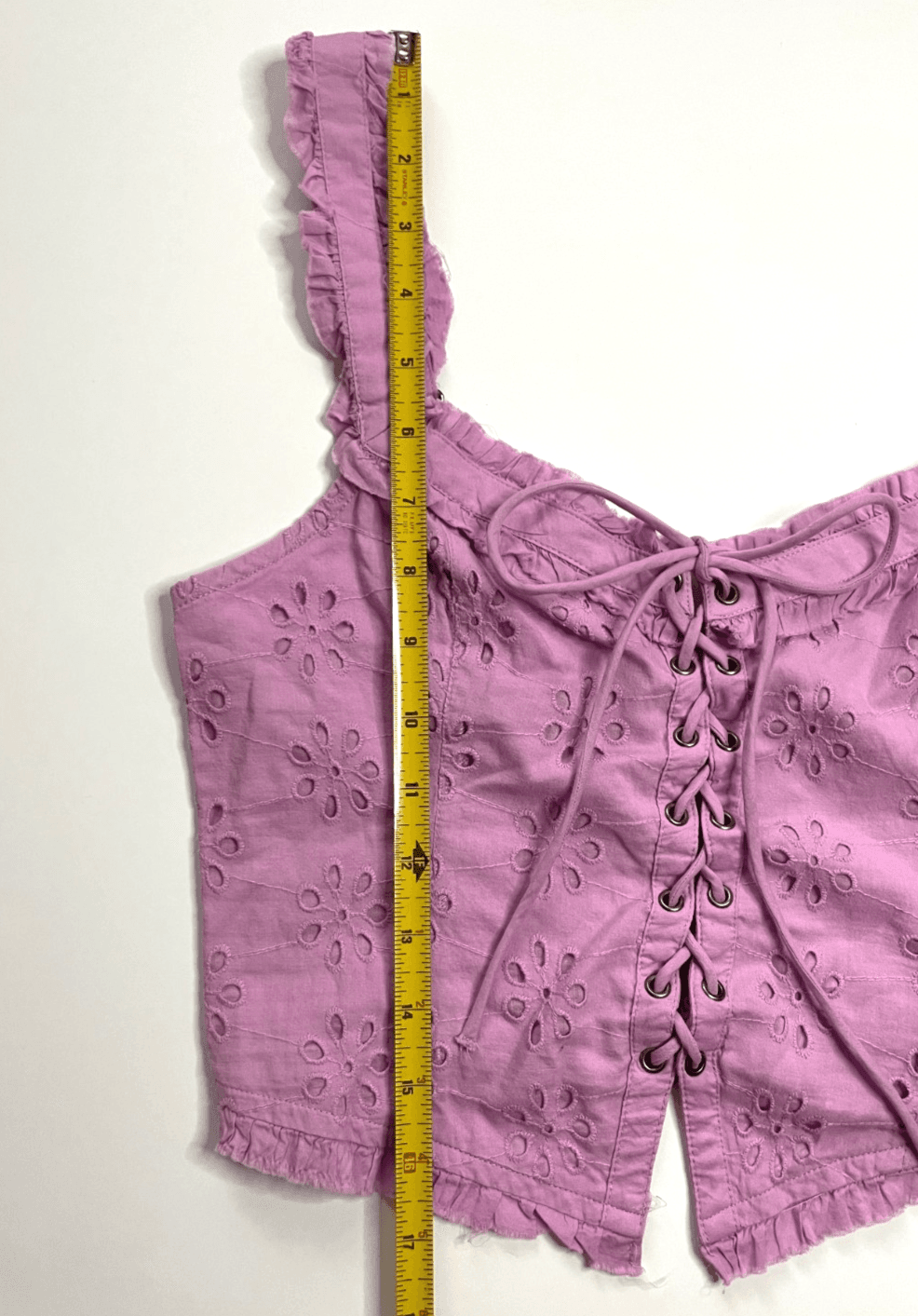 Urban Outfitters Women's Eyelet Front Lace Up Tank in Lavender Size Small NWT - Thumbnail 5