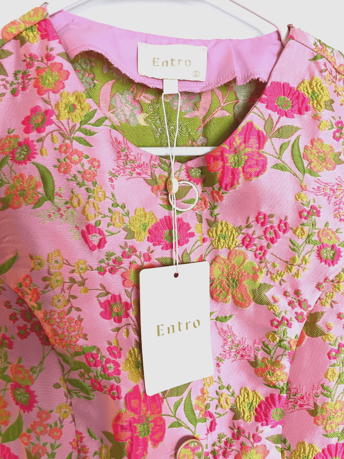 Entro Floral A-Line Mini Dress Embroidered Pink Women Size S NWT $74 MSRP - Thumbnail 10