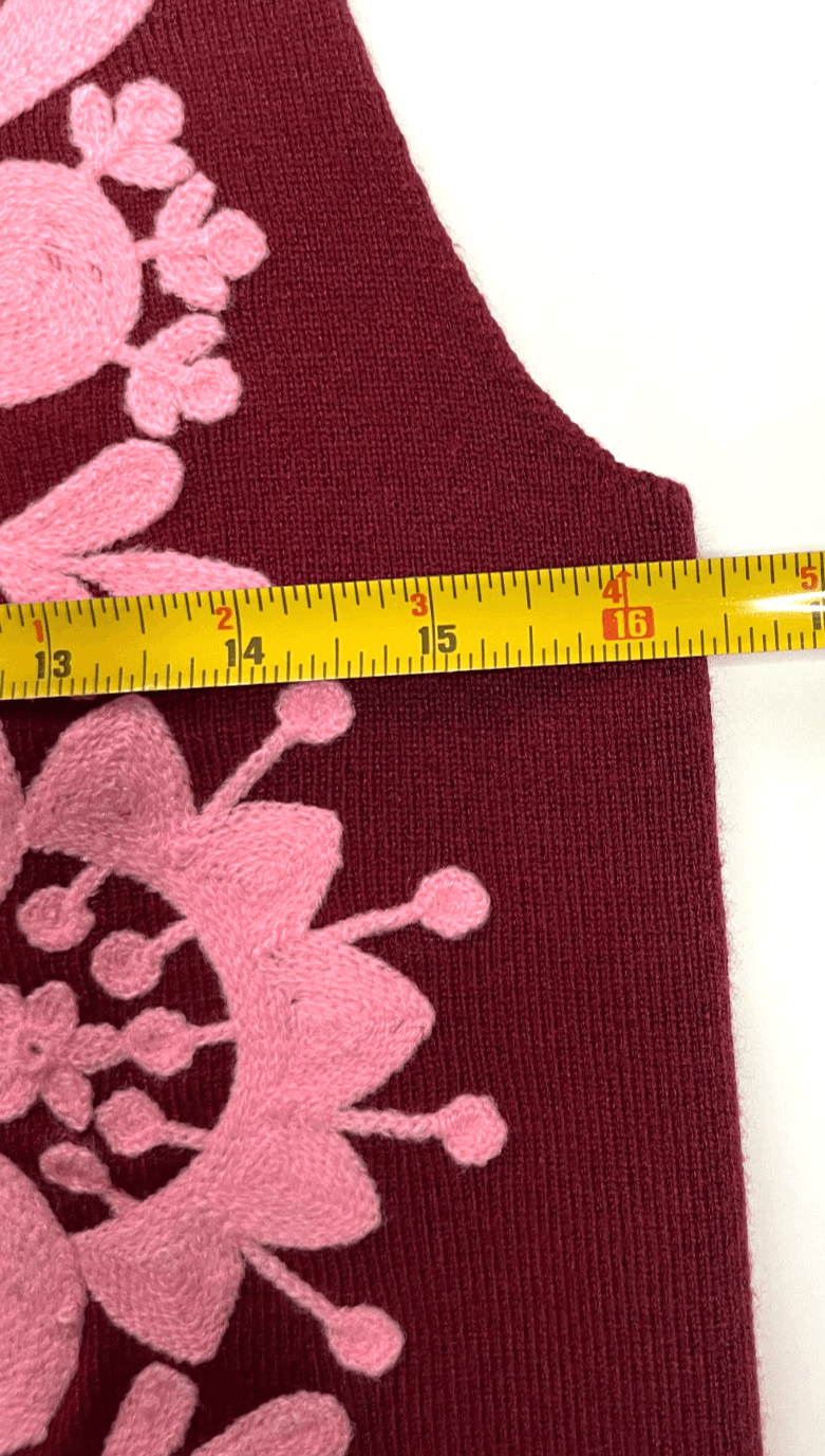 Women's Vest Sweater Size Small Embroidered Pink by Strut & Bolt NWT - Thumbnail 6