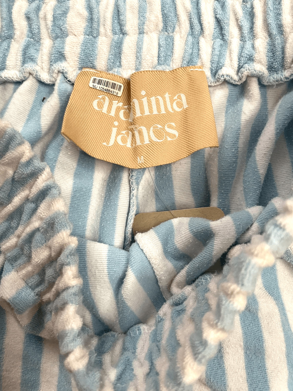 Araminta James Terry Lounge Shorts Blue Stripe Women's Size Medium - Thumbnail 5