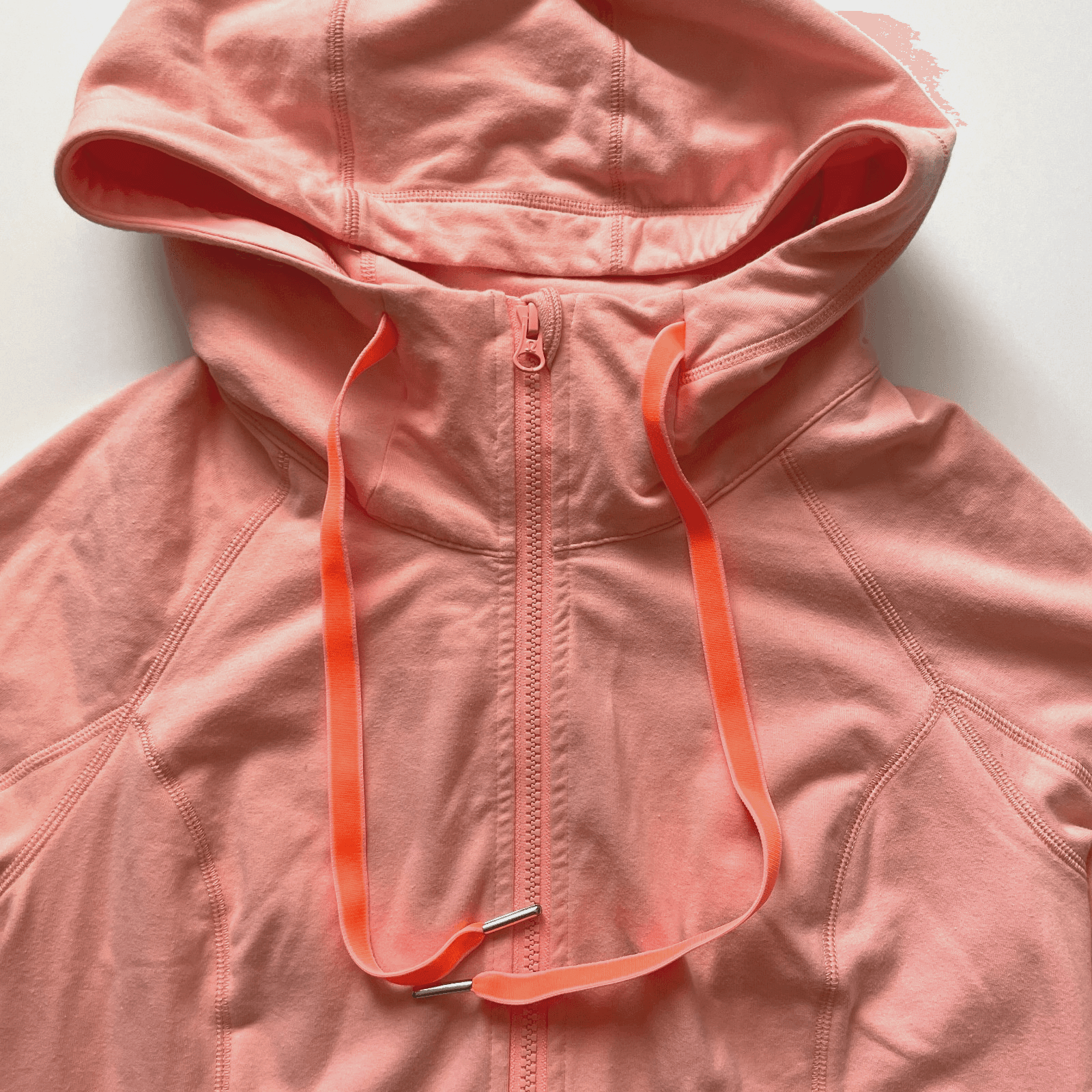 lululemon Women's Size 8 Rejuvinate Zip-Up Hoodie in Coral/Peach - Thumbnail 2