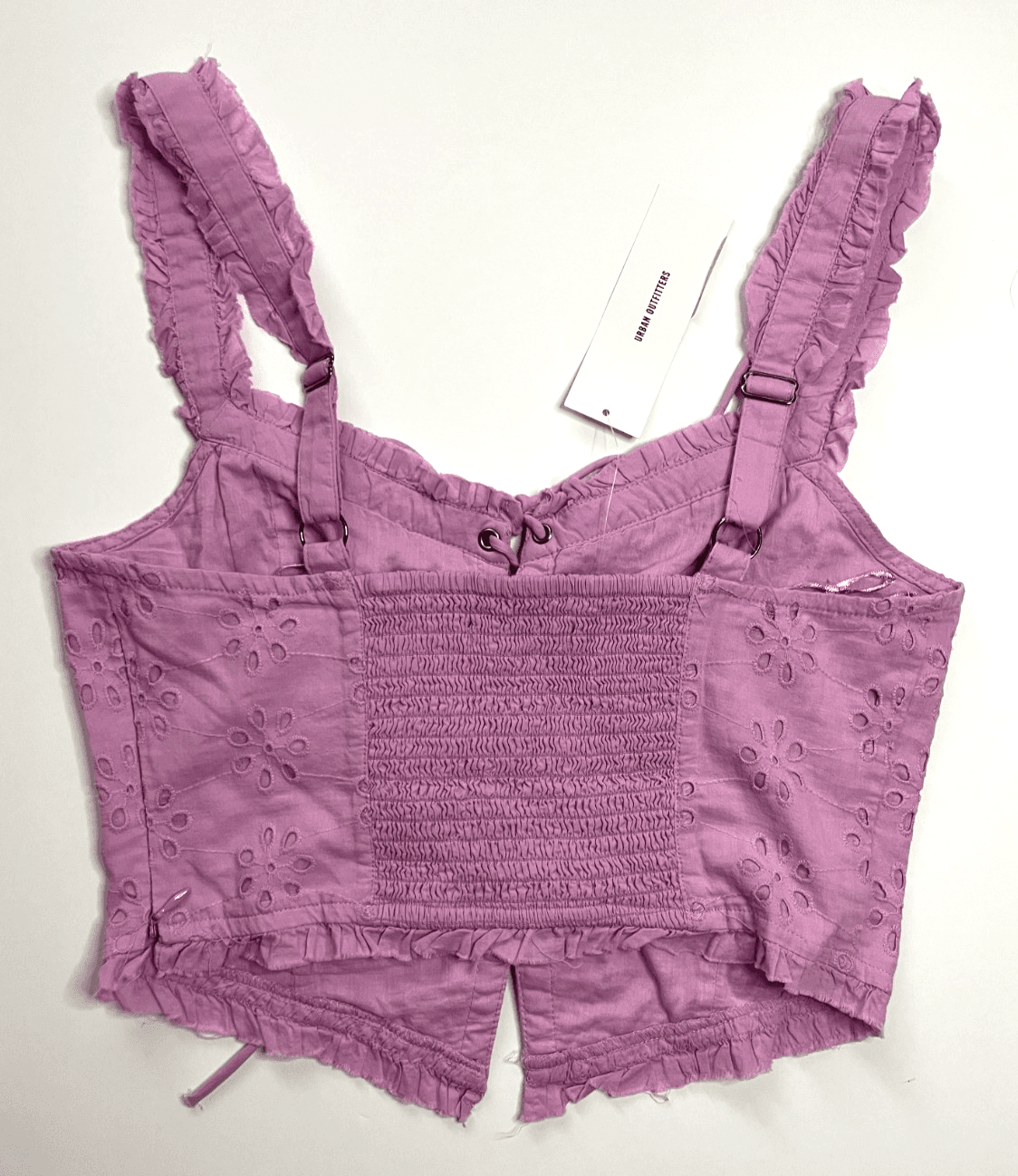 Urban Outfitters Women's Eyelet Front Lace Up Tank in Lavender Size Small NWT - Thumbnail 3