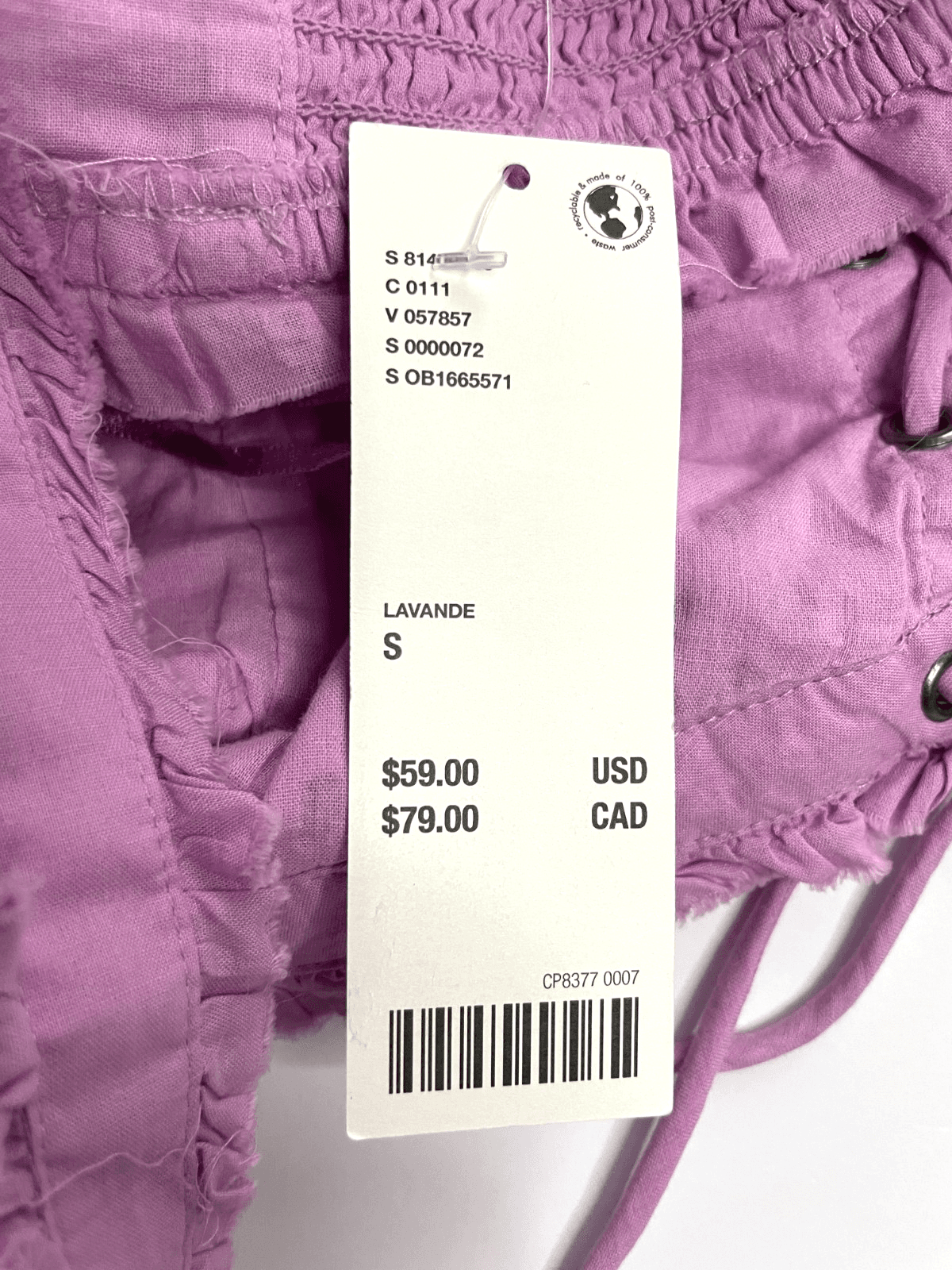 Urban Outfitters Women's Eyelet Front Lace Up Tank in Lavender Size Small NWT - Thumbnail 7