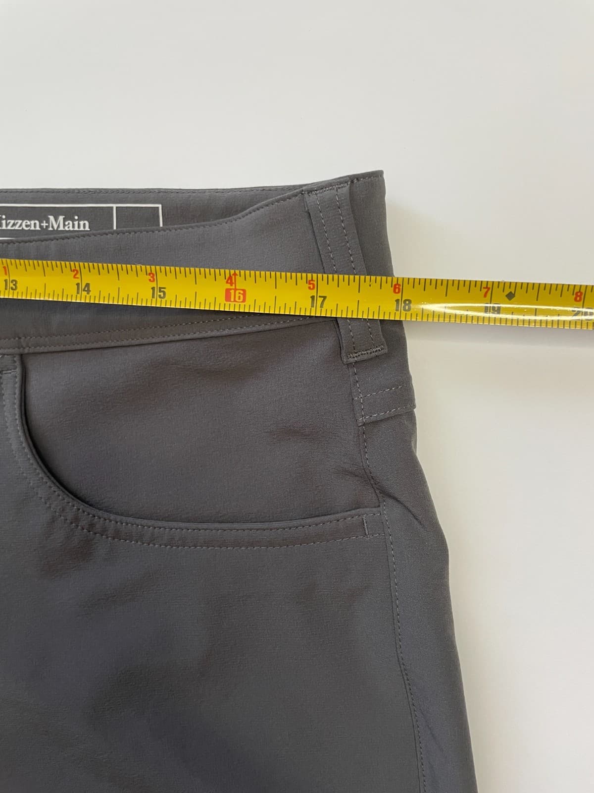 Mizzen Main Men’s 34x32 Helmsman Slim Straight Performance Pants Charcoal Solid - Thumbnail 8