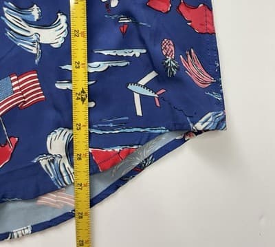 4th of July Men's Short Sleeve Button Up Americana Shirt by Cabana Size L - Thumbnail 6