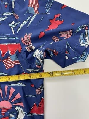 4th of July Men's Short Sleeve Button Up Americana Shirt by Cabana Size L - Thumbnail 5