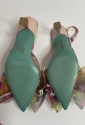 Betsey Johnson Bright Floral Bow Pump Kelli Slingback Heel Women's Size 6.5 - Thumbnail 6