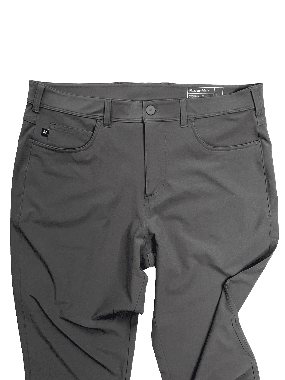 Mizzen Main Men’s 34x32 Helmsman Slim Straight Performance Pants Charcoal Solid - Thumbnail 3