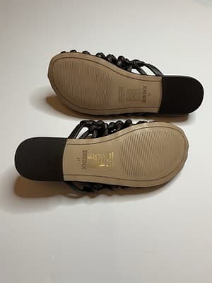 Bronx Women's Leather Woven Mule Flats Ann-aya Coffee Brown Size 37 - Thumbnail 4