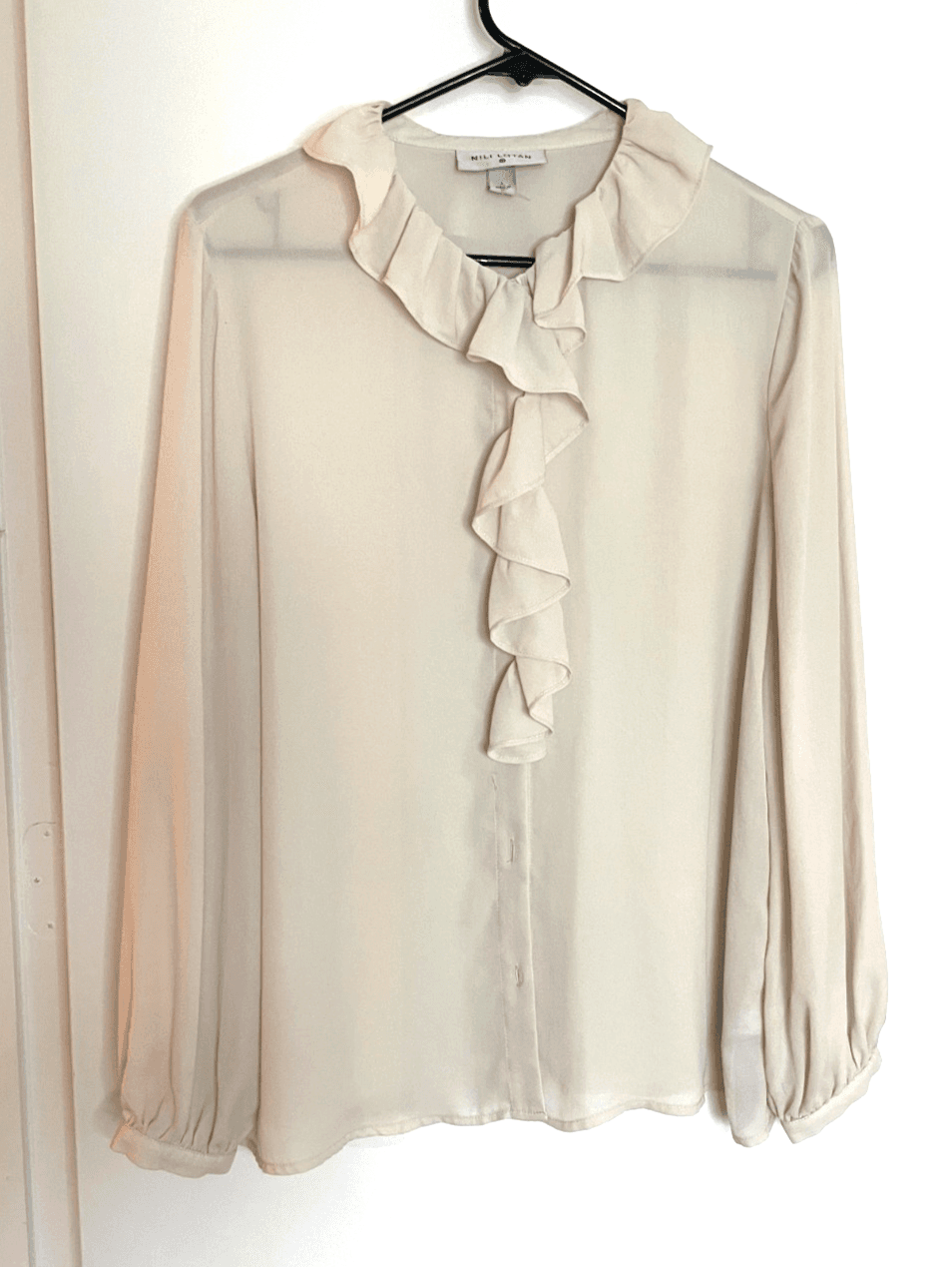 Nila Lotan by Target Long Sleeve Ruffle Blouse Off White Women's Size Large - Thumbnail 2