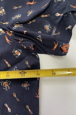 Goodfellow Men's Short Sleeve Button-Down Navy Swim Pool Party Print Size Large - Thumbnail 4