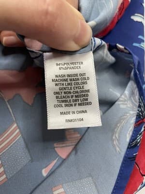 4th of July Men's Short Sleeve Button Up Americana Shirt by Cabana Size L - Thumbnail 3