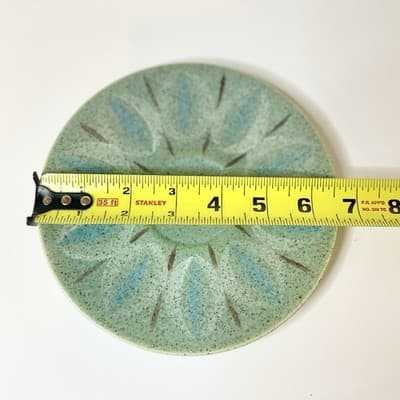 Vintage Red Wing Pottery Spruce 6.5" Saucer Plate Charles Murphy Atomic MCM - Thumbnail 3