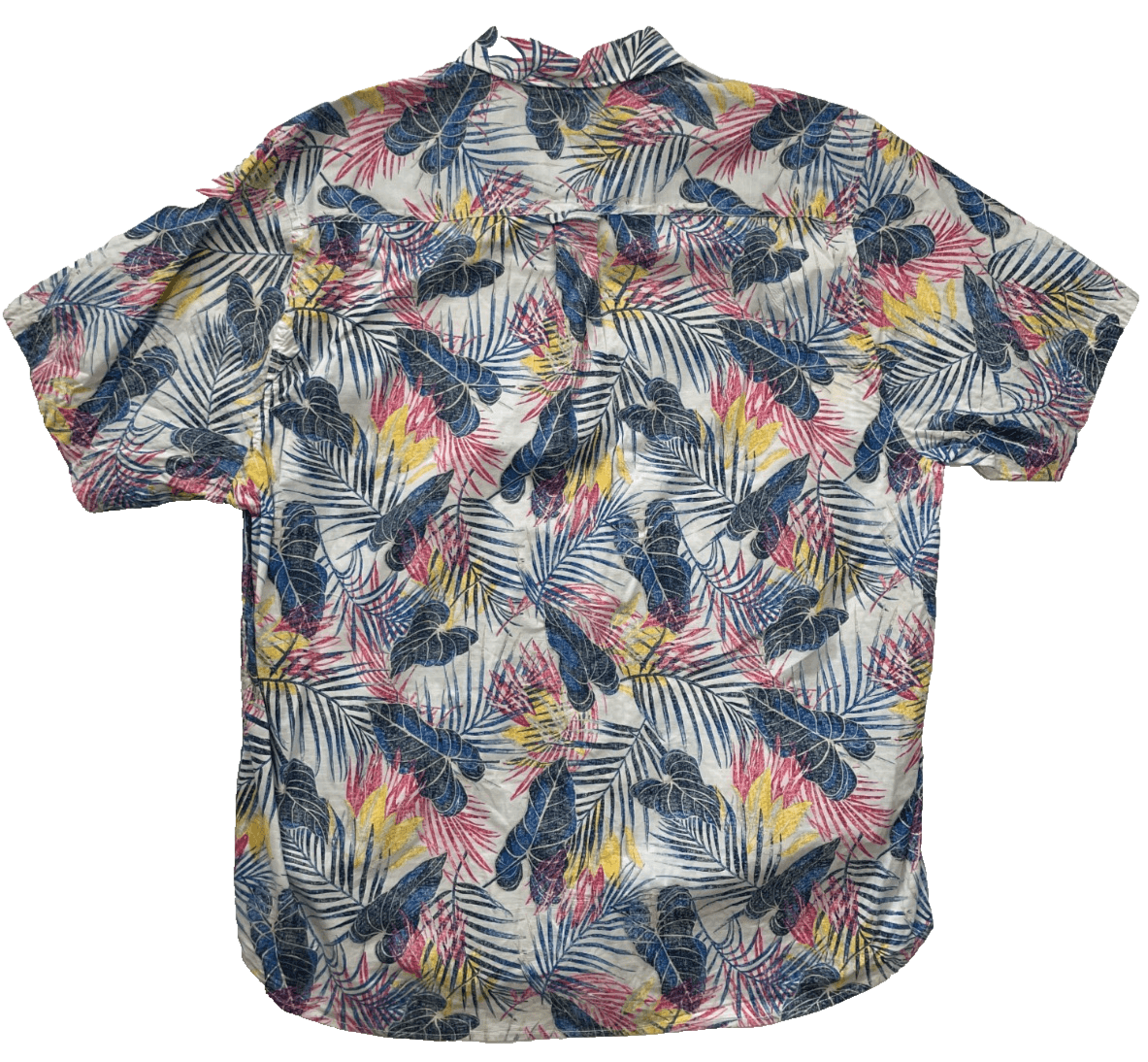 Tommy Bahama Hawaiian Short Sleeve Button-Down Shirt White/Navy Print Mens Large - Thumbnail 2