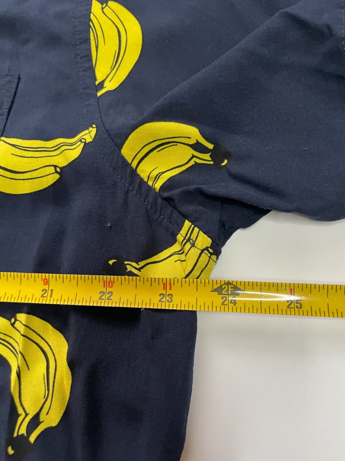 Men Casual Short Sleeve Button-Down Navy Banana Print Size Large - Goodfellow Co - Thumbnail 4