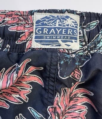 Grayson Swimwear Men's Swim Shorts Trunks Size Medium Navy Print - Thumbnail 8